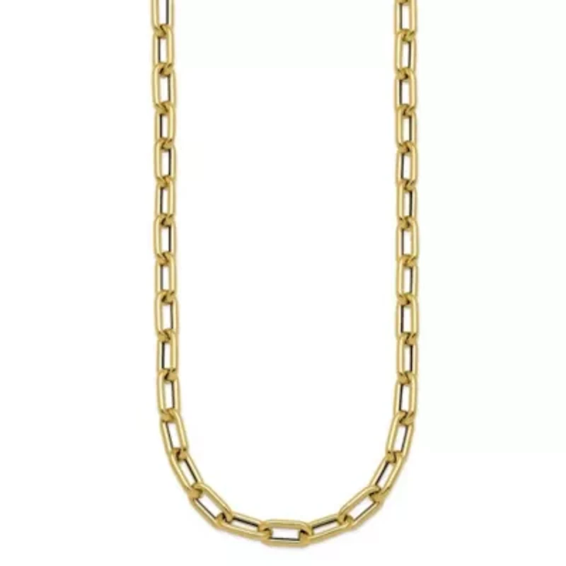 14K Yellow Gold Polished 8mm Oval Link 24-inch Necklace