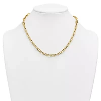 14K Yellow Gold Polished 8mm Oval Link 24-inch Necklace