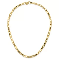 14K Yellow Gold Polished 8mm Oval Link 24-inch Necklace
