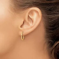 Sterling Silver Gold-tone 1.3mm Polished Endless Hoop Earrings