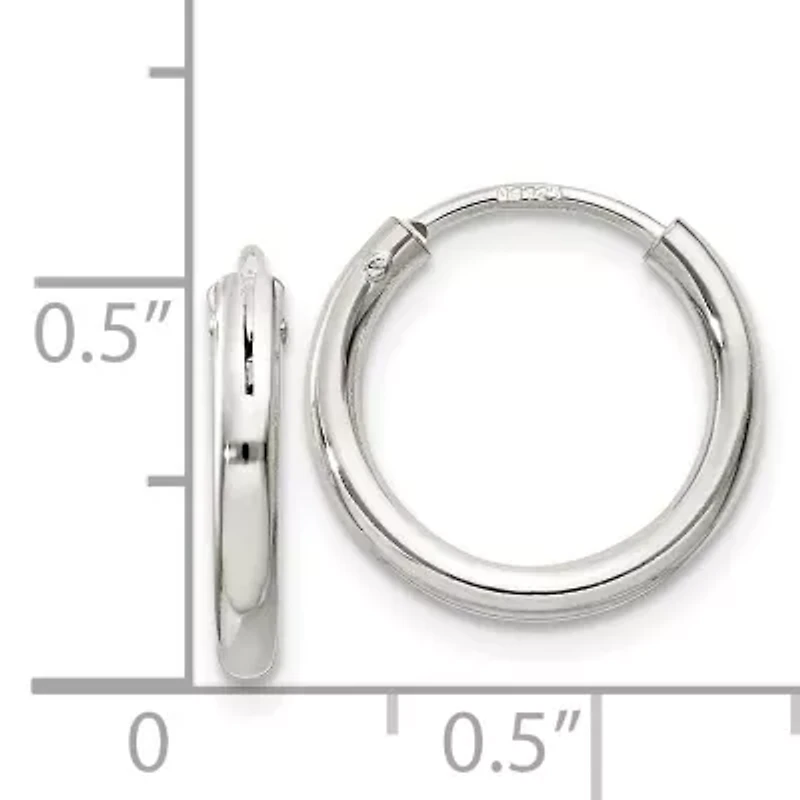 Sterling Silver Flash Gold-plated 2mm Endless Hoop Earrings