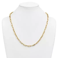 14K Yellow Gold Polished Knife-edge Oval Link 18-inch Necklace