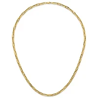 14K Yellow Gold Polished Knife-edge Oval Link 18-inch Necklace