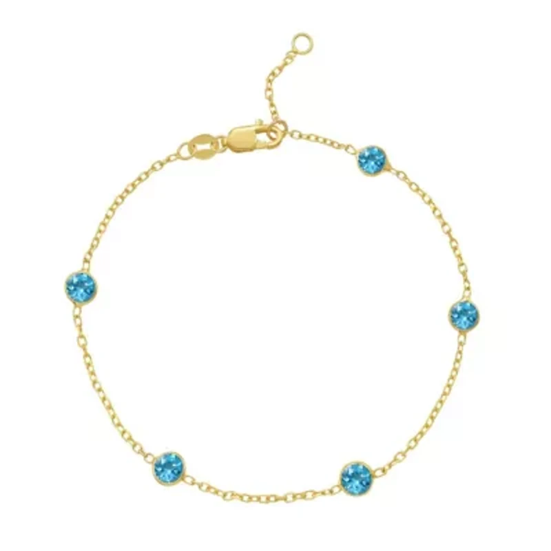 14K Amethyst Bracelet on Ext Cable Chain w/ Lobster Clasp
