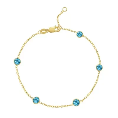 14K Amethyst Bracelet on  Ext Cable Chain w/ Lobster Clasp