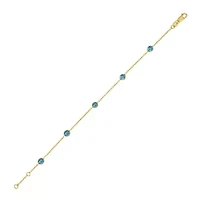 14K Amethyst Bracelet on  Ext Cable Chain w/ Lobster Clasp