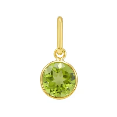 14K Round Citrine Pendant