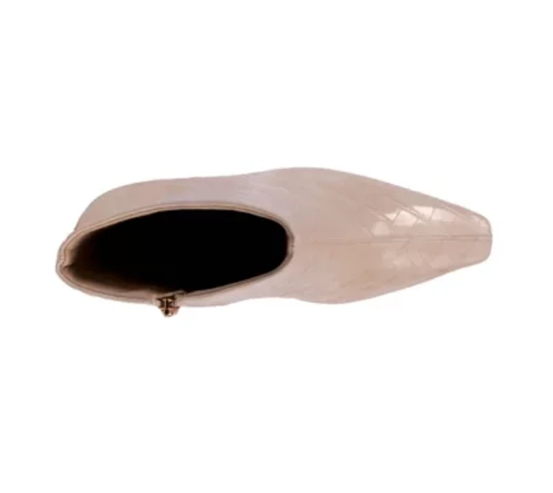 Via, Short Pointed Toe Croco Bootie