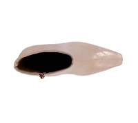 Via, Short Pointed Toe Croco Bootie