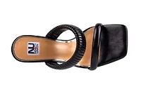 Raddle, Metallic Heel Pleaded Two Band Slide