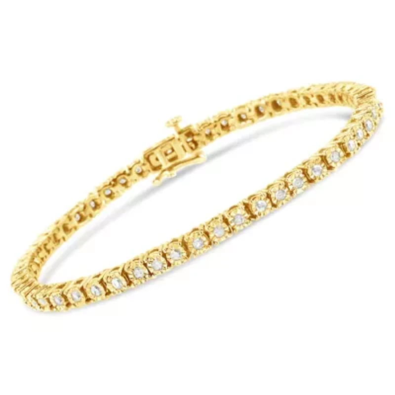 .925 Sterling Silver 1.0 Cttw Diamond Tennis Bracelet - 6" Inches