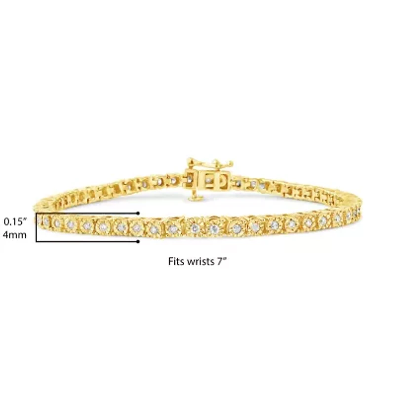.925 Sterling Silver 1.0 Cttw Diamond Tennis Bracelet - 6" Inches