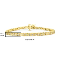 .925 Sterling Silver 1.0 Cttw Diamond Tennis Bracelet - 6" Inches