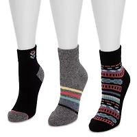 3 Pair Pack Quarter Crew Cotton Compression Sock