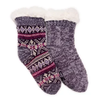 Chenille Eyelash Mix Cabin Socks (2 Pair Pack)