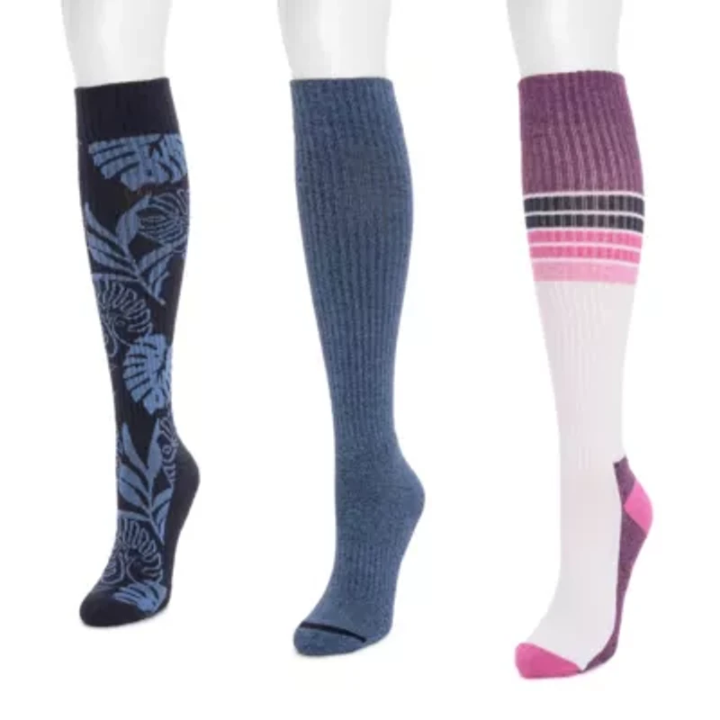 3 Pack Cotton Compression Knee-High Socks