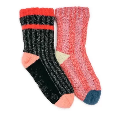 Color Blocked Sweater Cabin Socks 2 Pair Pack