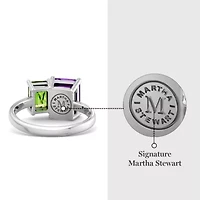 Lab Created Martha Stewart 3 1/4 Carat Peridot and Amethyst Two Stone Ring Sterling Silver
