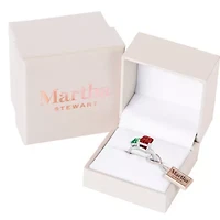 Lab Created Martha Stewart 3 1/4 Carat Emerald and Ruby Two Stone Ring Sterling Silver
