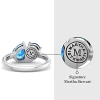Lab Created Martha Stewart 2 Carat Sapphire and Blue Topaz Two Stone Ring Sterling Silver