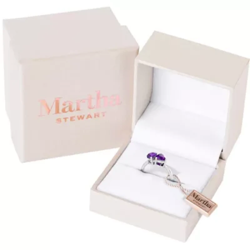 Lab Created Martha Stewart 2 Carat Amethyst Two Stone Ring Sterling Silver