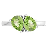 Lab Created Martha Stewart 2 Carat Peridot Two Stone Ring Sterling Silver