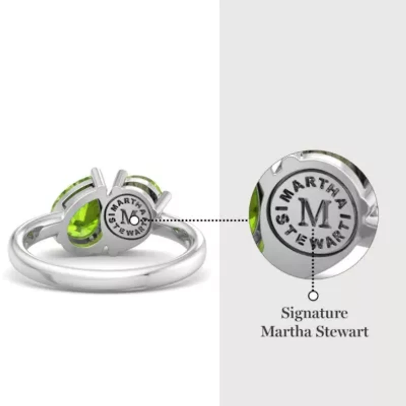 Lab Created Martha Stewart 2 Carat Peridot Two Stone Ring Sterling Silver
