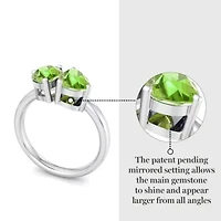 Lab Created Martha Stewart 2 Carat Peridot Two Stone Ring Sterling Silver