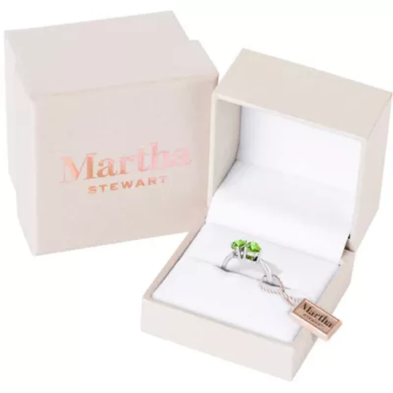 Lab Created Martha Stewart 2 Carat Peridot Two Stone Ring Sterling Silver