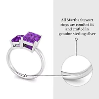 Lab Created Martha Stewart 3 1/4 Carat Amethyst Two Stone Ring Sterling Silver