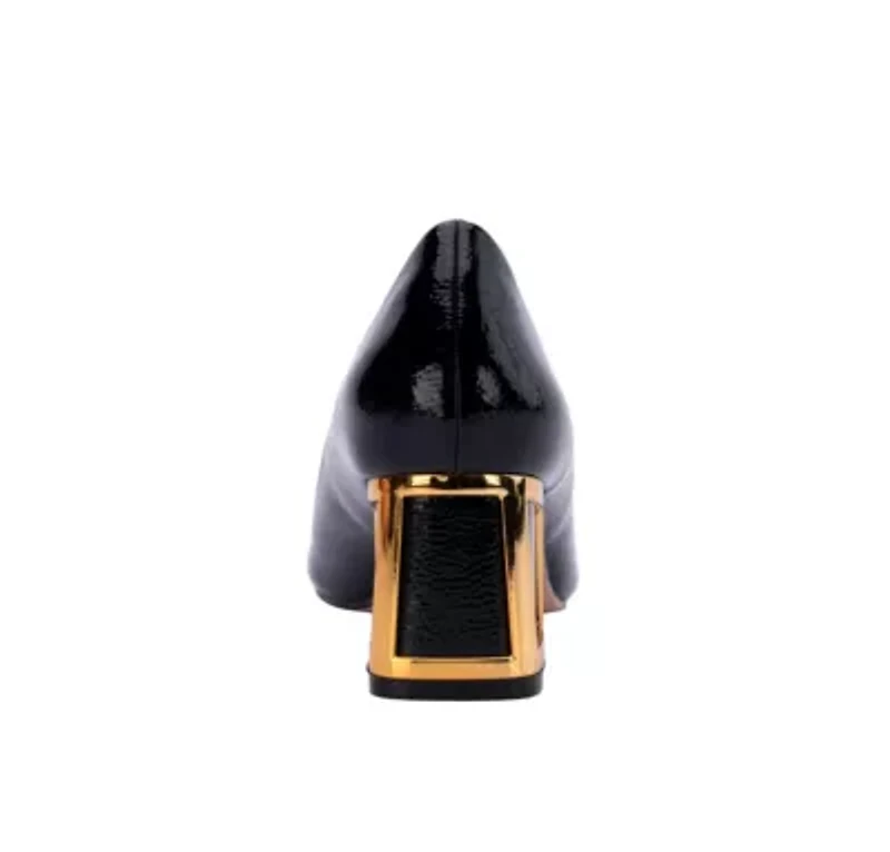 Blink, Square Toe Pump On A Architectural Heel