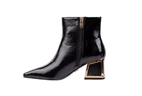 Brooke, Metallic Block Heel Ankle Bootie