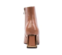 Brooke, Metallic Block Heel Ankle Bootie