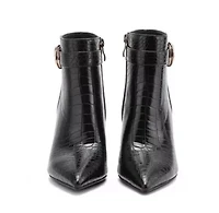Groovy, Metallic Heel Croc Bootie
