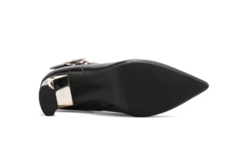 Groovy, Metallic Heel Croc Bootie