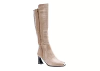 London, Tall Croco-Printed High Heel Boot