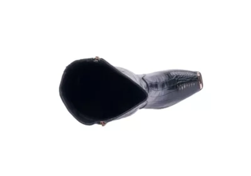 London, Tall Croco-Printed High Heel Boot