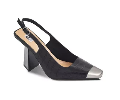 Jane, Metal Heel Cap Toe Slingback