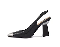 Jane, Metal Heel Cap Toe Slingback