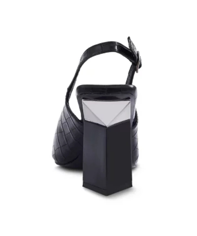 Jane, Metal Heel Cap Toe Slingback