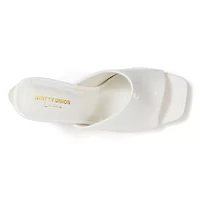 Jloo, Open Toe Slide With A Cool Circular Metallic Round Heel