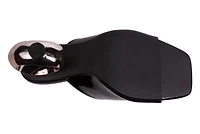 Jloo, Open Toe Slide With A Cool Circular Metallic Round Heel