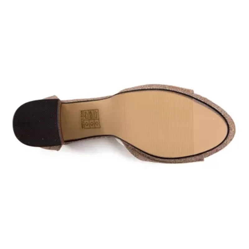 Jazzy, Small Platform, Mid Heel Glitz Pump