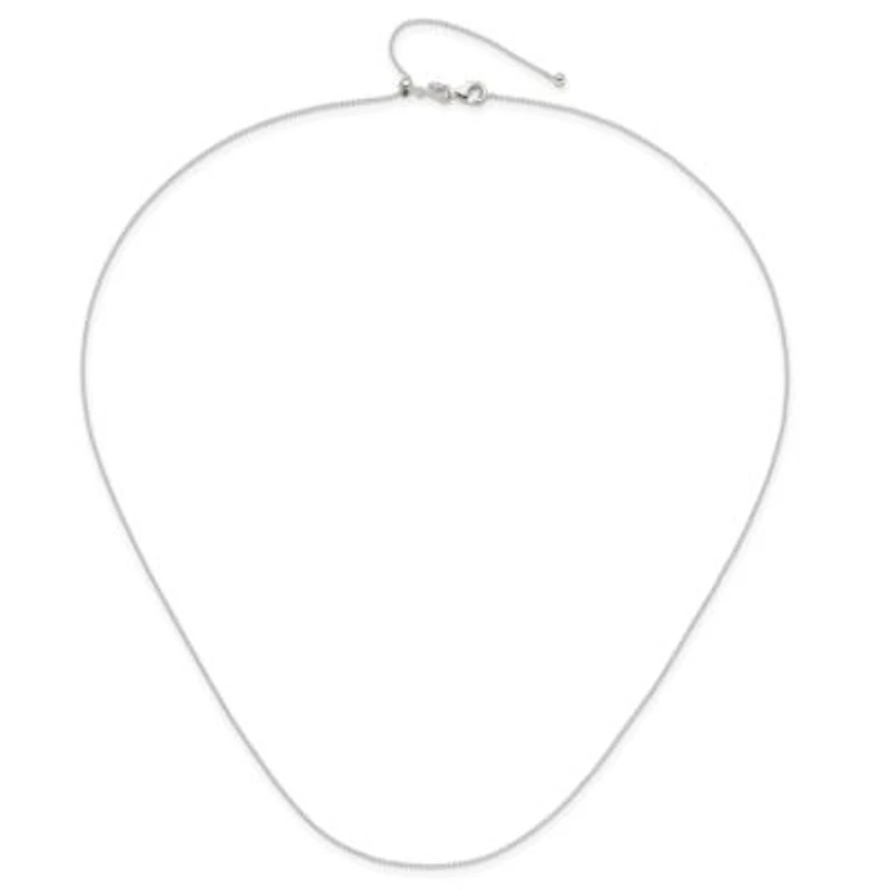 Sterling Silver Polished Beaded Adjustable Necklace