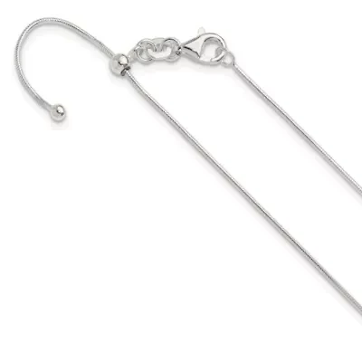 Sterling Silver Polished Adjustable Necklace