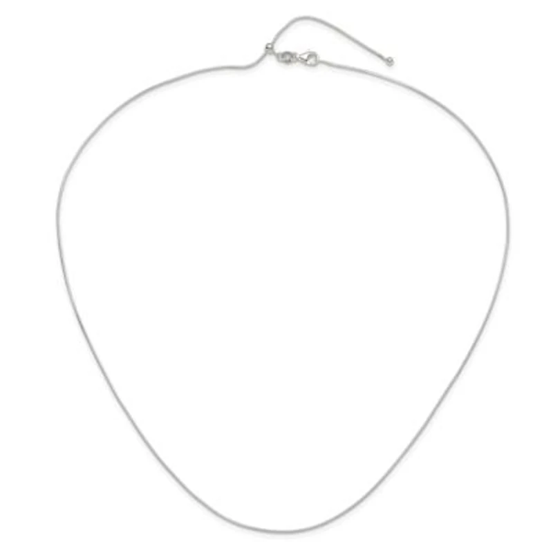 Sterling Silver Polished Adjustable Necklace