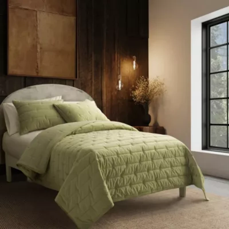 Malone Luxe Channeled Velvet Quilt Set