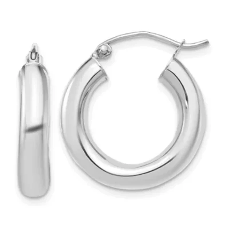 14K Gold Polished 4mm x 20mm Lightweight Tube Earrings