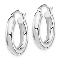 14K Gold Polished 4mm x 20mm Lightweight Tube Earrings