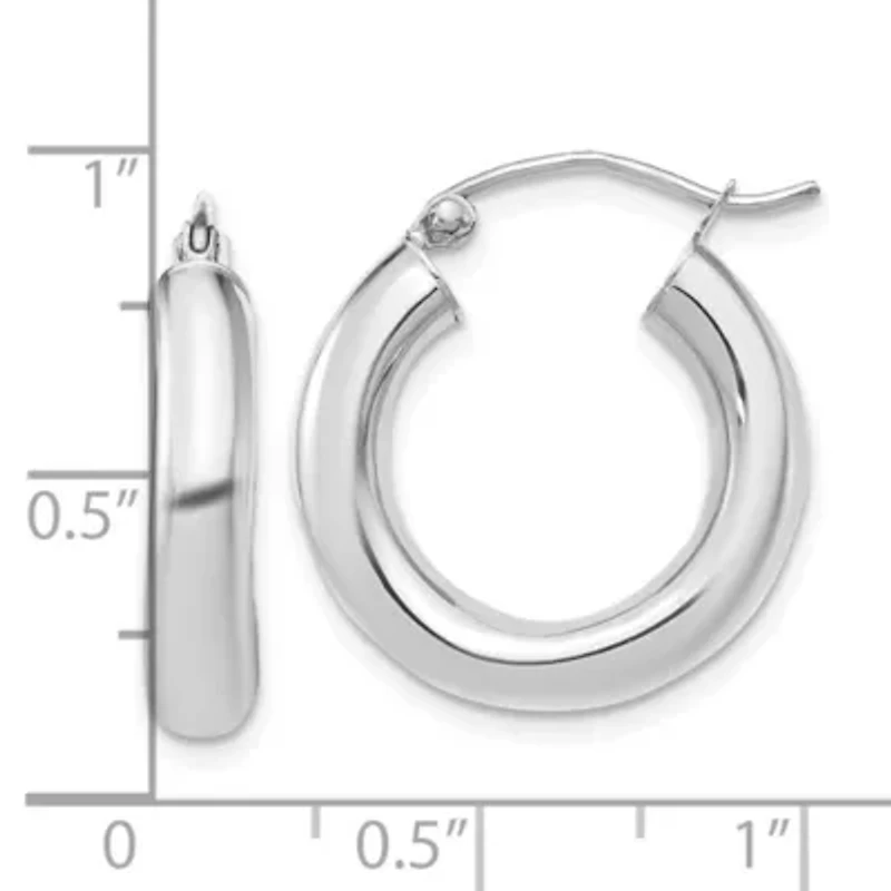 14K Gold Polished 4mm x 20mm Lightweight Tube Earrings